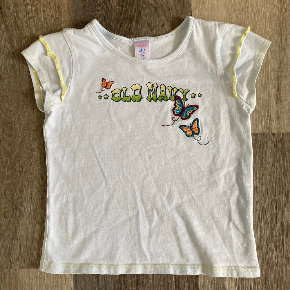 100% Cotton Old Navy Girl's T-Shirt, Embroidery, 5T